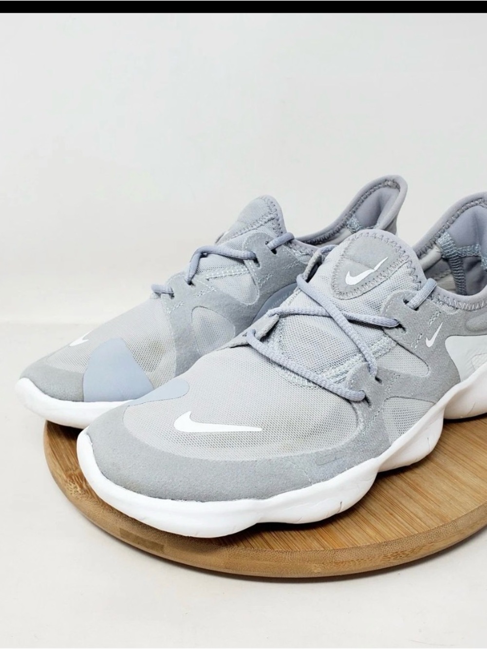 Nike Light Grey and White Low-Top Athletic Sneakers